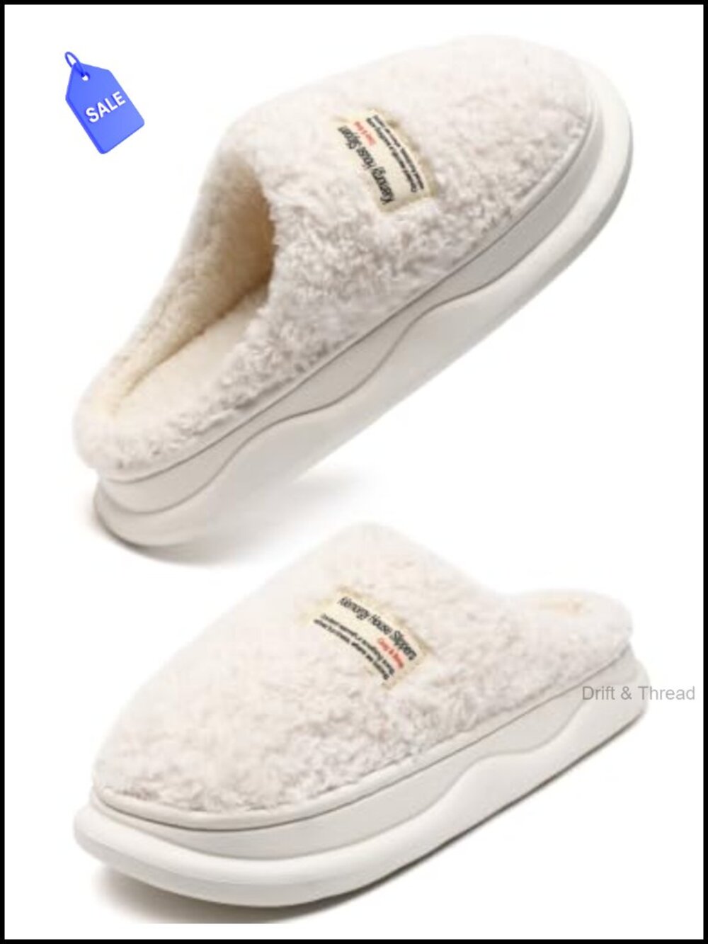 Memory Foam House Slippers Fuzzy Slip-On Indoor Outdoor